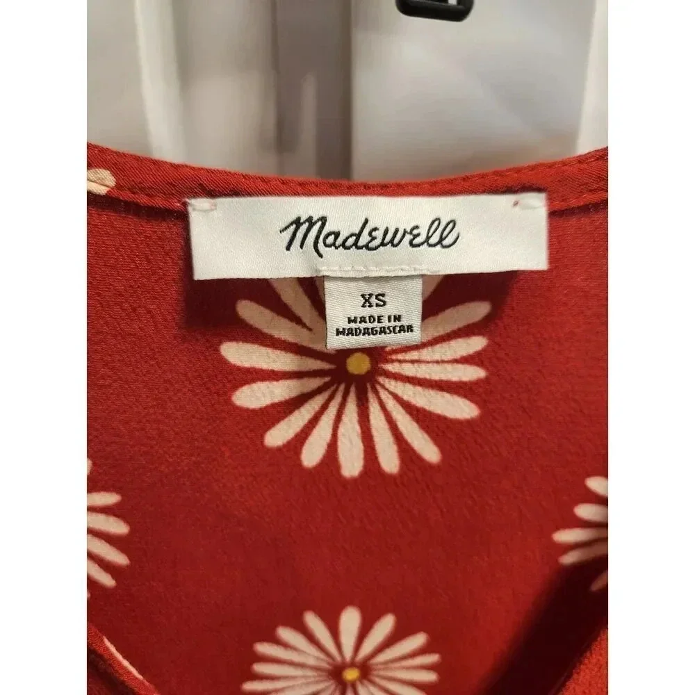 NWOT Madewell Cropped Sash-Tie Wrap Top in Daisy Daydream - Picture 4 of 9